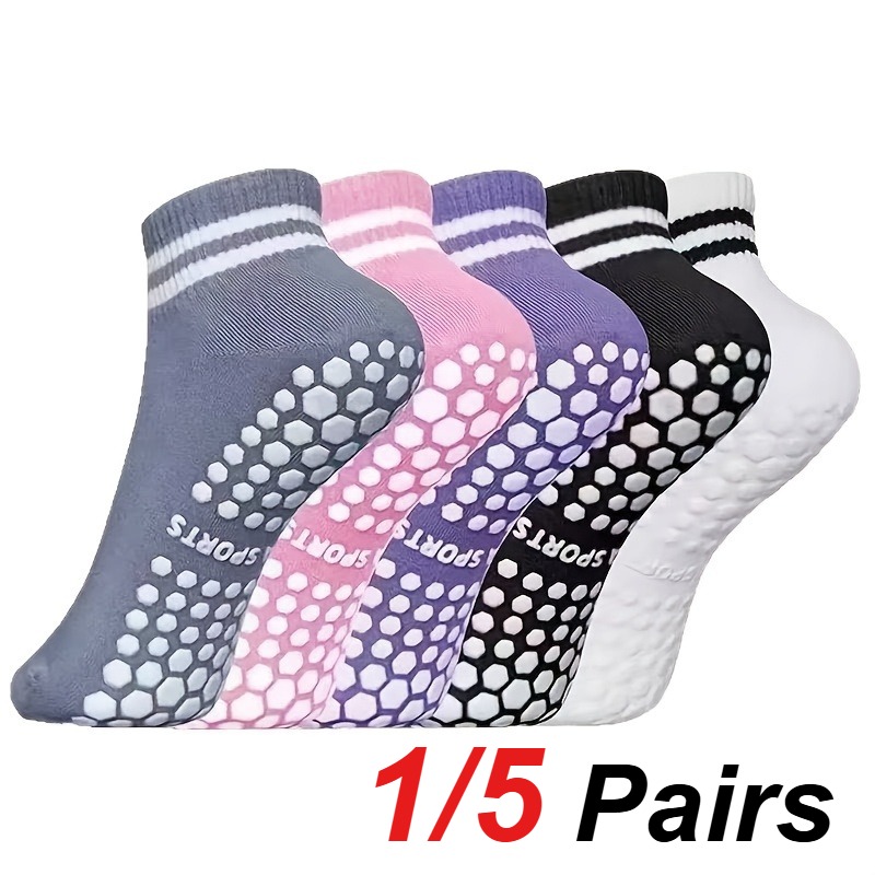 Pilates & Yoga Unleashed Studio - 1/5 Pair Women's Silicone Anti Slip