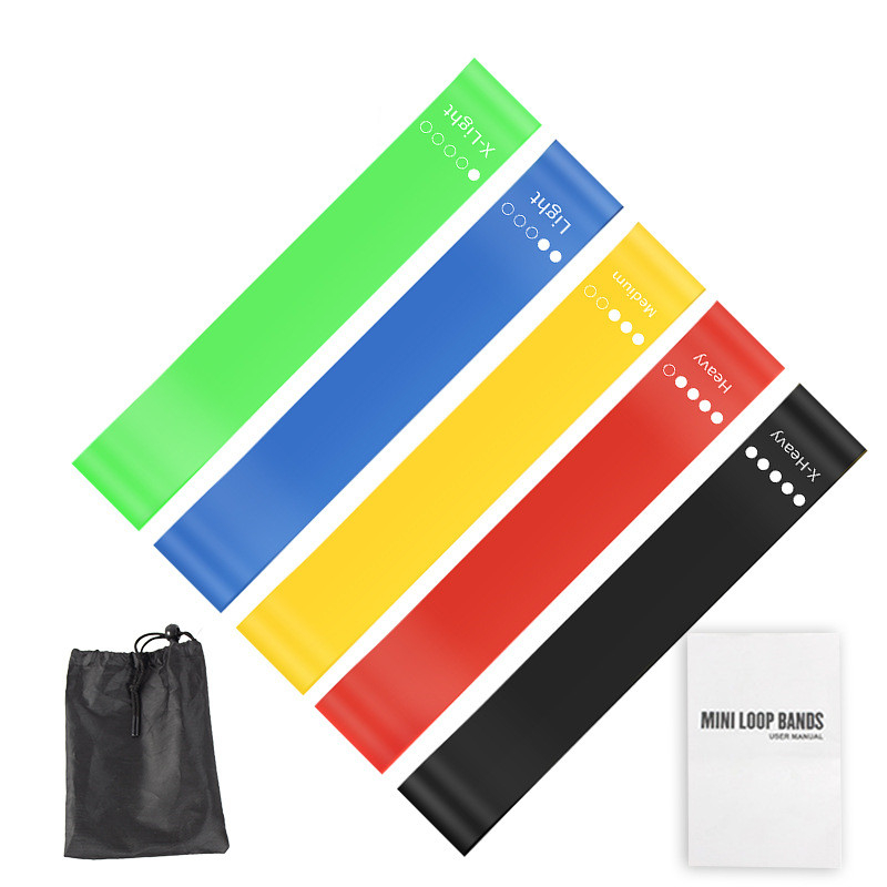Pilates Yoga Core - 5Pcs TPE Resistance Bands Set with