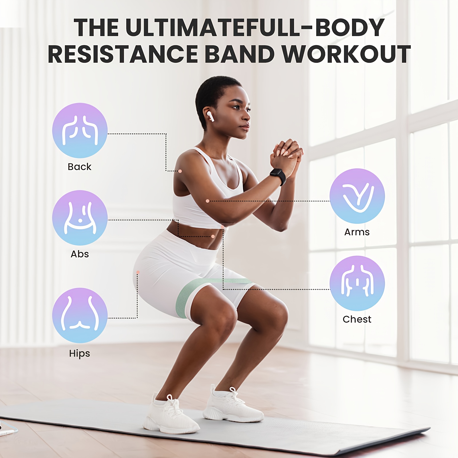 Fitness Resistance Bands with  - Pilates Yoga Core 评论和价格