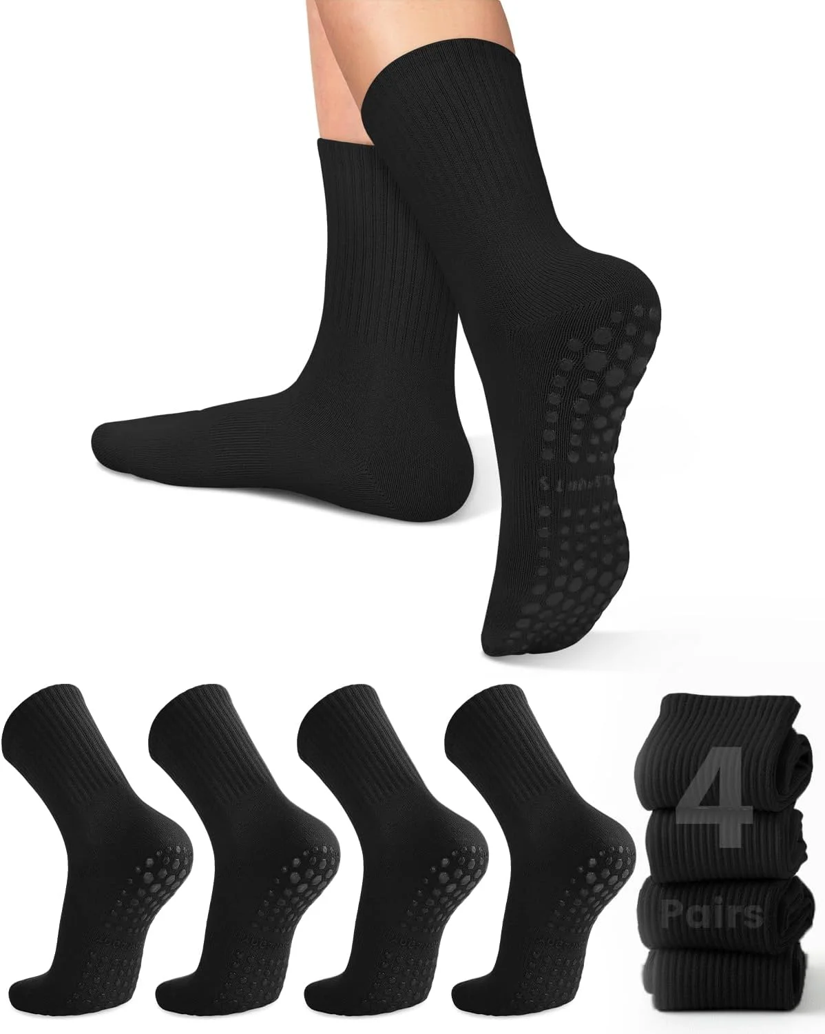 4 pairs of women's yoga socks, - Pilates & Yoga Unleashed Studio 评论和价格