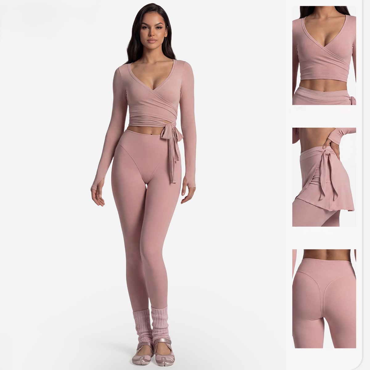 Long Sleeve Yoga Top Cross Fro - Pilates Yoga Core 评论和价格